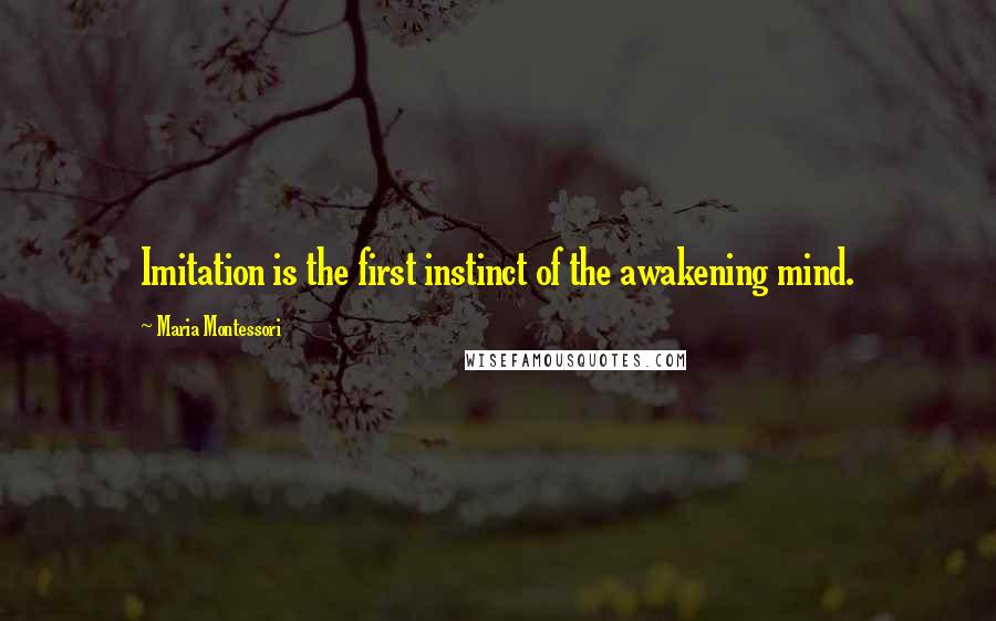 Maria Montessori Quotes: Imitation is the first instinct of the awakening mind.