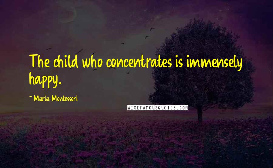 Maria Montessori Quotes: The child who concentrates is immensely happy.