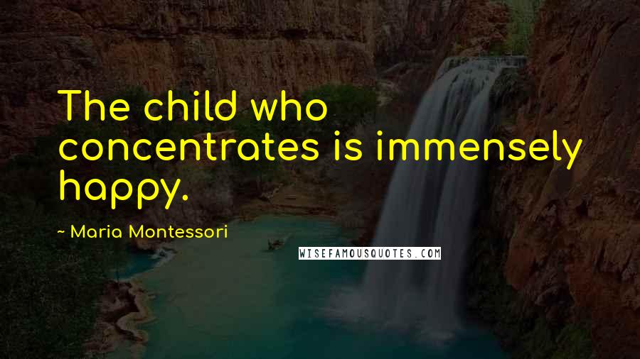 Maria Montessori Quotes: The child who concentrates is immensely happy.