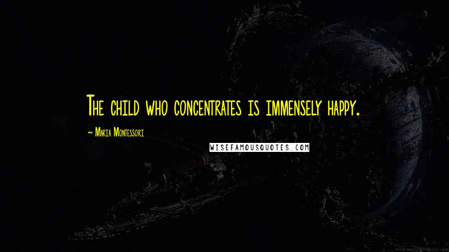 Maria Montessori Quotes: The child who concentrates is immensely happy.