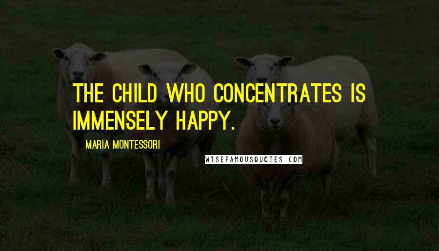 Maria Montessori Quotes: The child who concentrates is immensely happy.