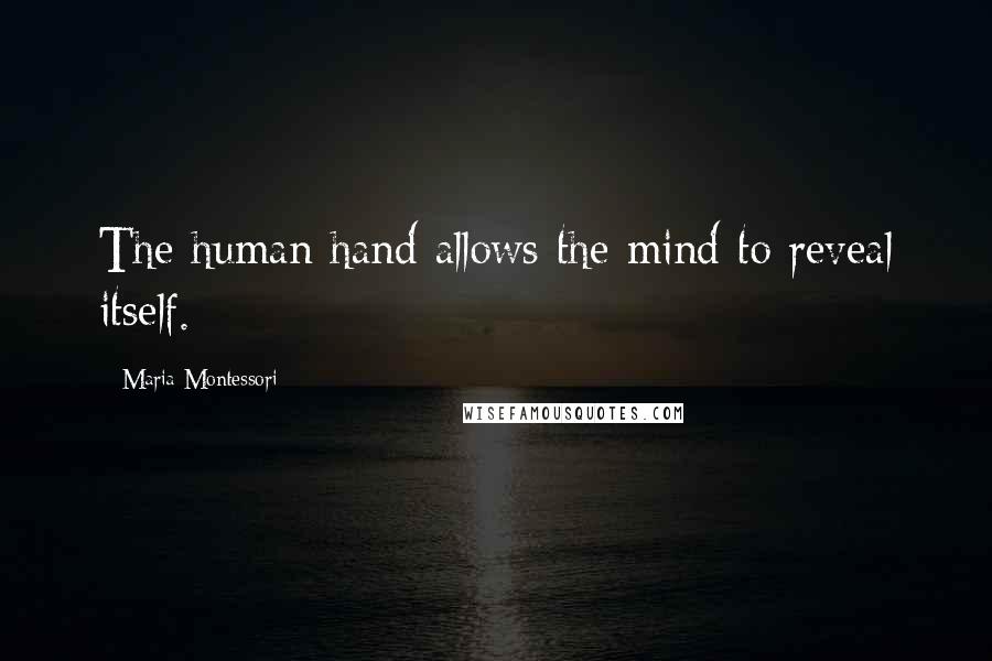 Maria Montessori Quotes: The human hand allows the mind to reveal itself.