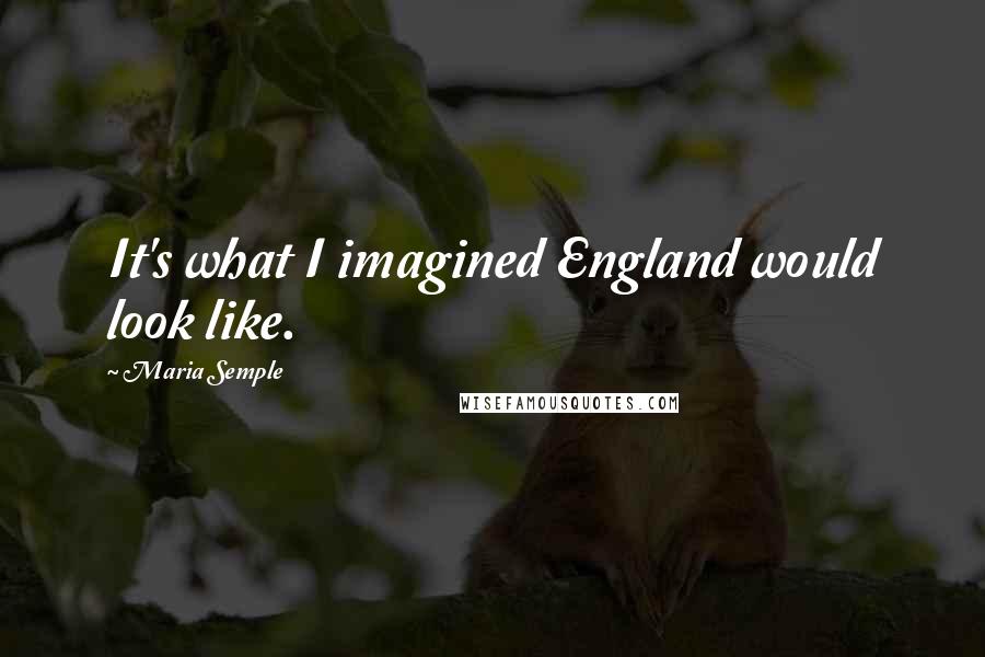 Maria Semple Quotes: It's what I imagined England would look like.