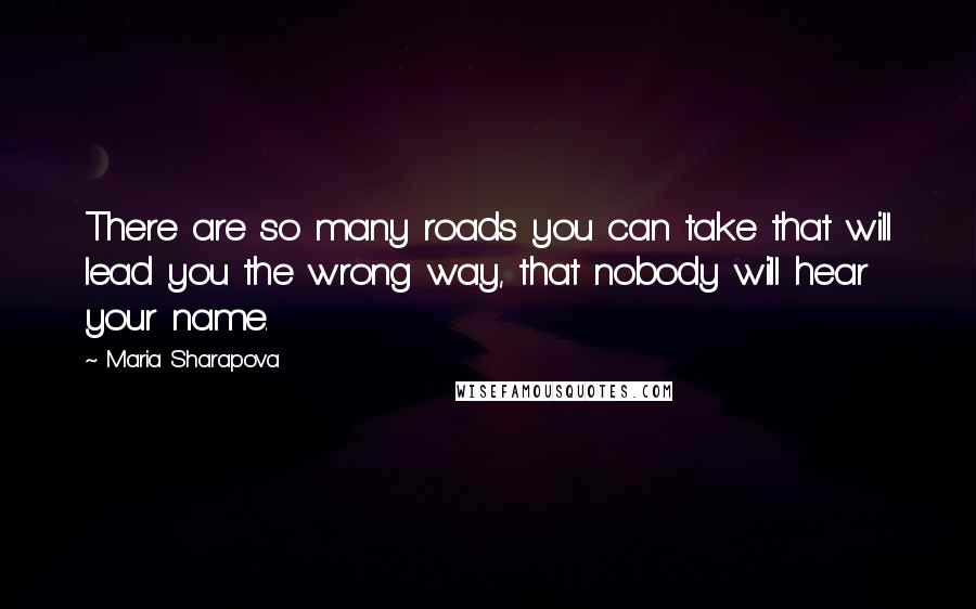 Maria Sharapova Quotes: There are so many roads you can take that will lead you the wrong way, that nobody will hear your name.