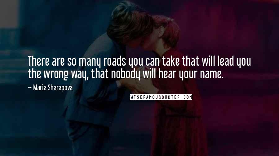 Maria Sharapova Quotes: There are so many roads you can take that will lead you the wrong way, that nobody will hear your name.
