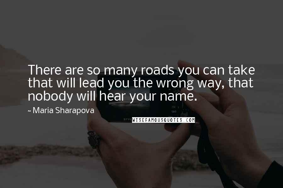 Maria Sharapova Quotes: There are so many roads you can take that will lead you the wrong way, that nobody will hear your name.