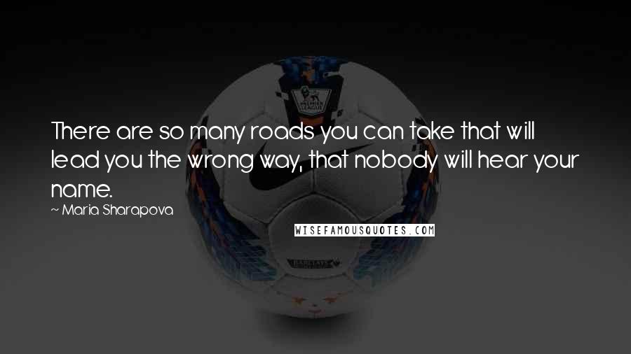 Maria Sharapova Quotes: There are so many roads you can take that will lead you the wrong way, that nobody will hear your name.