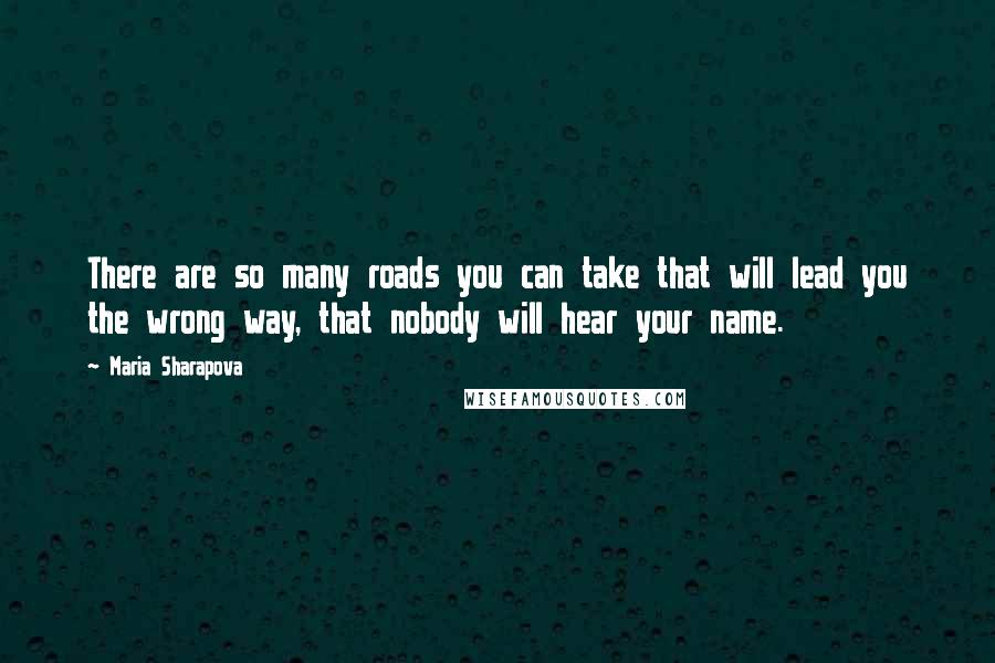 Maria Sharapova Quotes: There are so many roads you can take that will lead you the wrong way, that nobody will hear your name.