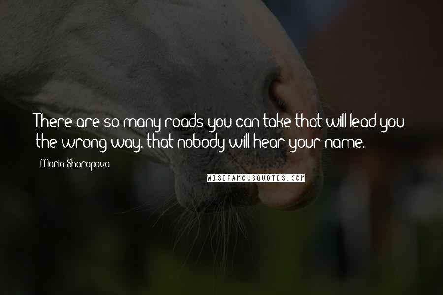Maria Sharapova Quotes: There are so many roads you can take that will lead you the wrong way, that nobody will hear your name.