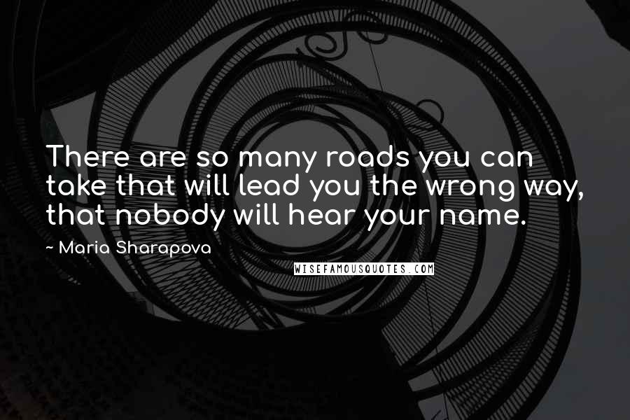 Maria Sharapova Quotes: There are so many roads you can take that will lead you the wrong way, that nobody will hear your name.
