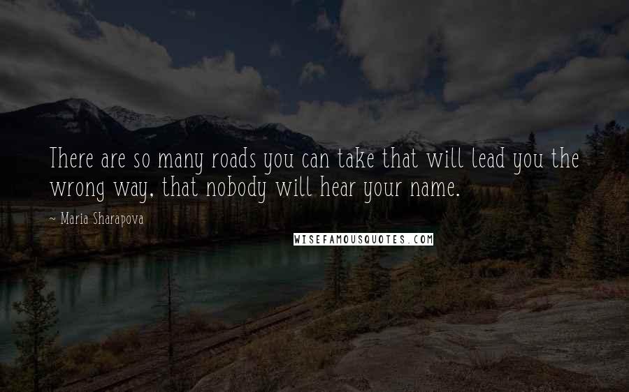 Maria Sharapova Quotes: There are so many roads you can take that will lead you the wrong way, that nobody will hear your name.