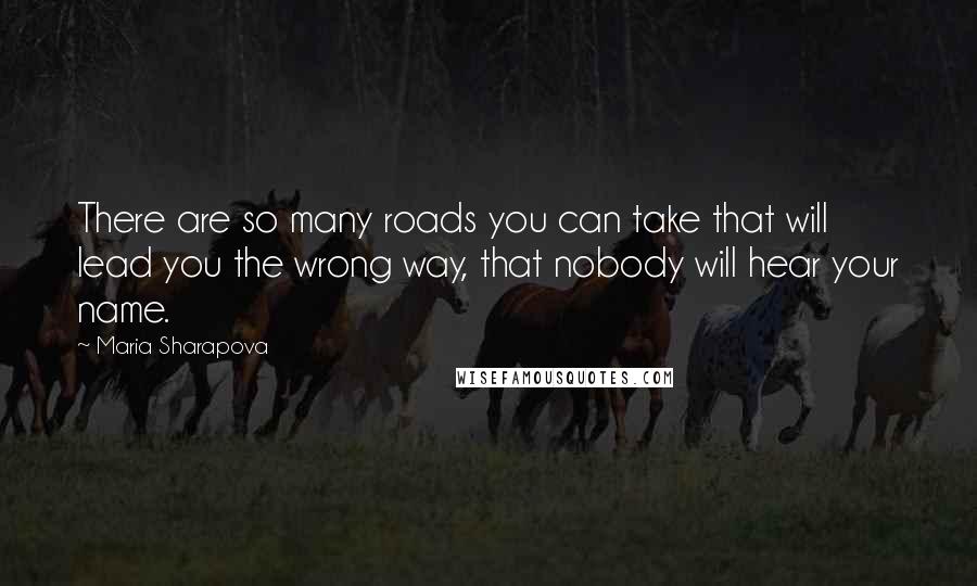 Maria Sharapova Quotes: There are so many roads you can take that will lead you the wrong way, that nobody will hear your name.