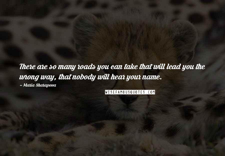 Maria Sharapova Quotes: There are so many roads you can take that will lead you the wrong way, that nobody will hear your name.