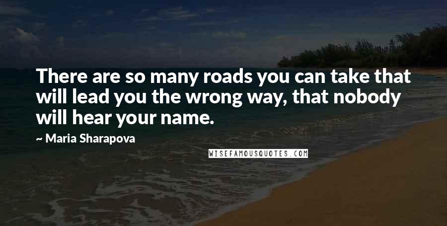 Maria Sharapova Quotes: There are so many roads you can take that will lead you the wrong way, that nobody will hear your name.