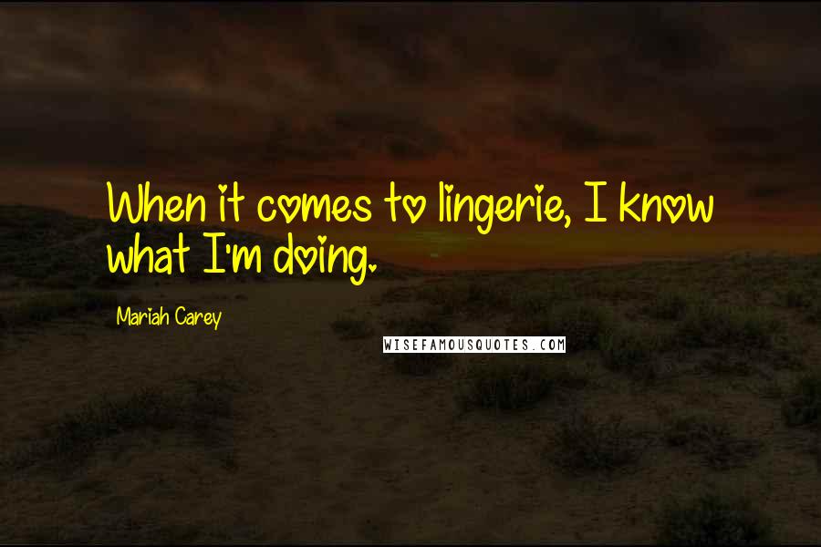 Mariah Carey Quotes: When it comes to lingerie, I know what I'm doing.