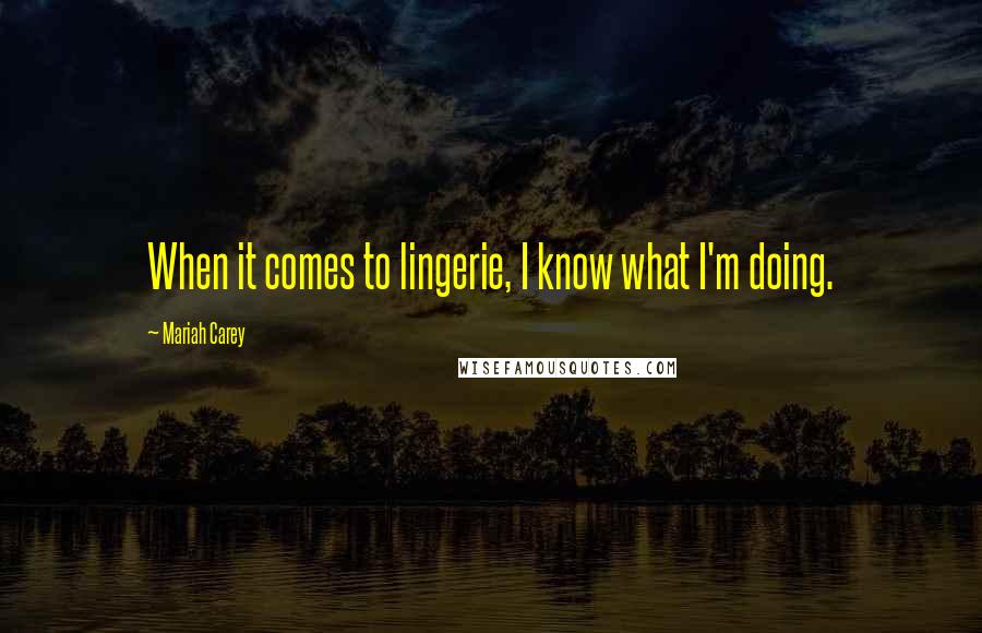 Mariah Carey Quotes: When it comes to lingerie, I know what I'm doing.