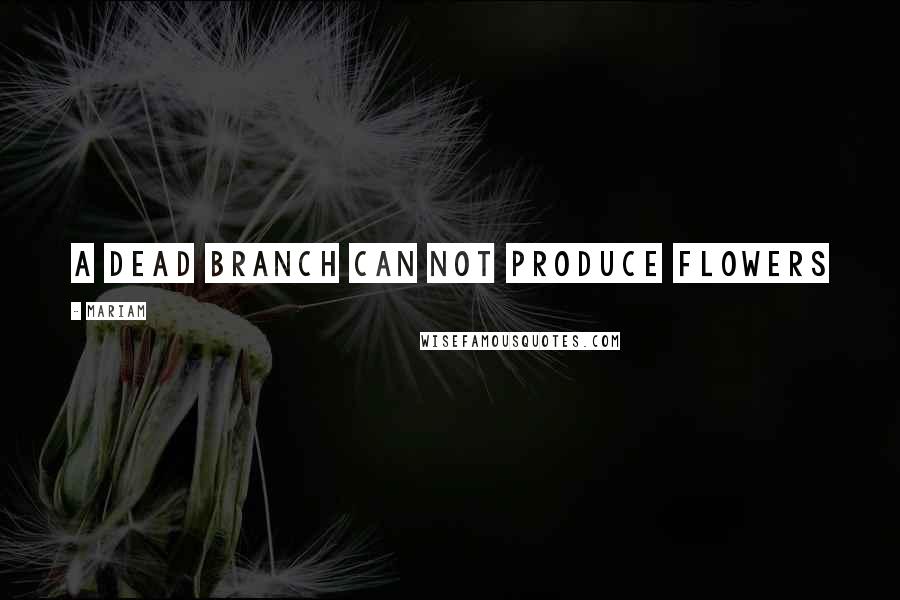 Mariam Quotes: a dead branch can not produce flowers