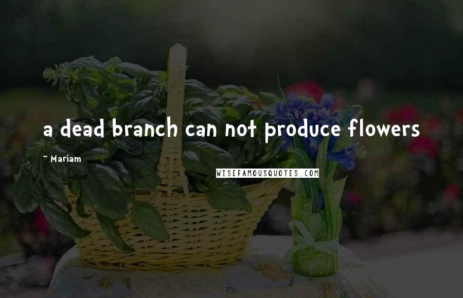 Mariam Quotes: a dead branch can not produce flowers