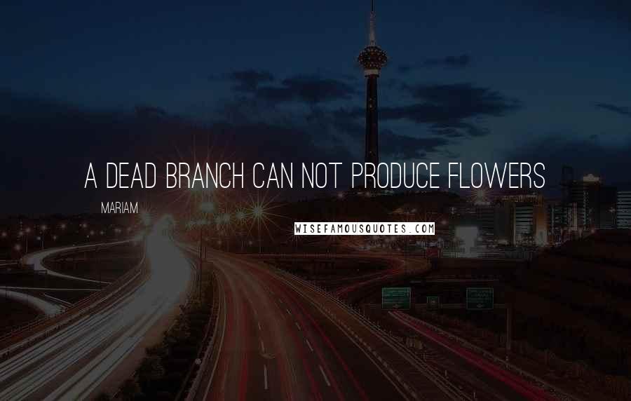 Mariam Quotes: a dead branch can not produce flowers