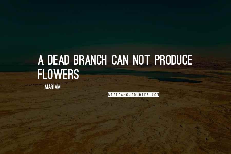 Mariam Quotes: a dead branch can not produce flowers