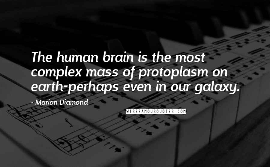 Marian Diamond Quotes: The human brain is the most complex mass of protoplasm on earth-perhaps even in our galaxy.