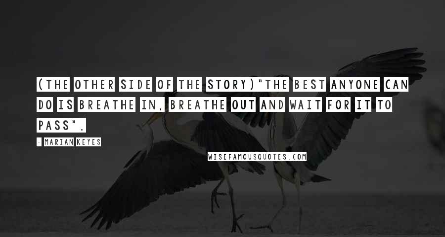 Marian Keyes Quotes: (The Other side of the Story)"The best anyone can do is breathe in, breathe out and wait for it to pass".