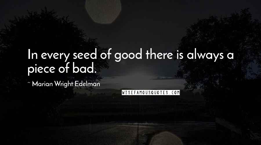 Marian Wright Edelman Quotes: In every seed of good there is always a piece of bad.