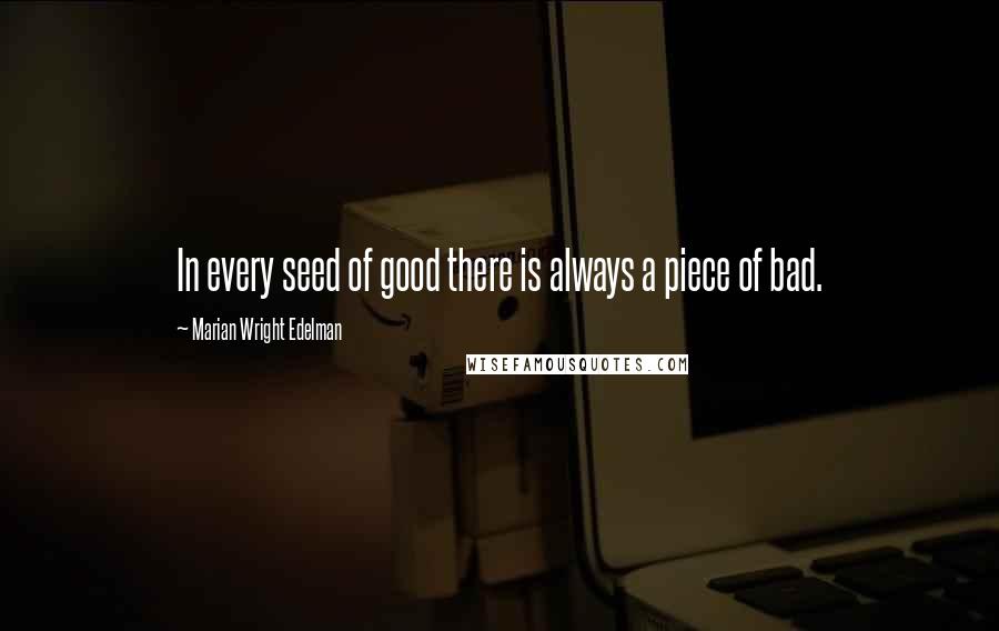 Marian Wright Edelman Quotes: In every seed of good there is always a piece of bad.