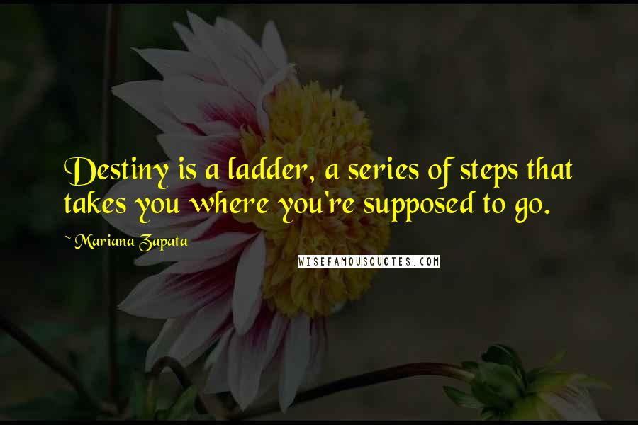 Mariana Zapata Quotes: Destiny is a ladder, a series of steps that takes you where you're supposed to go.