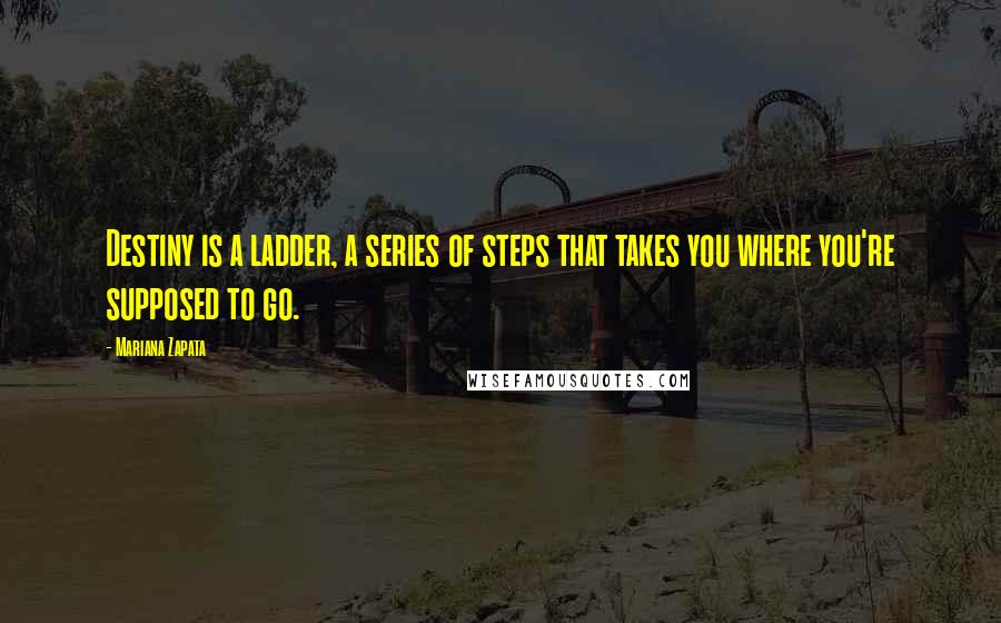 Mariana Zapata Quotes: Destiny is a ladder, a series of steps that takes you where you're supposed to go.