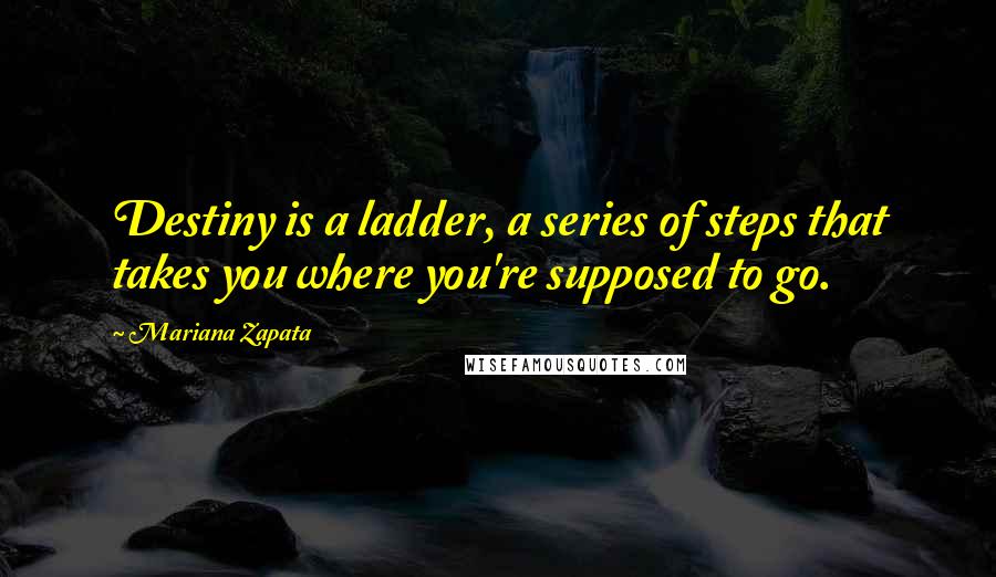 Mariana Zapata Quotes: Destiny is a ladder, a series of steps that takes you where you're supposed to go.