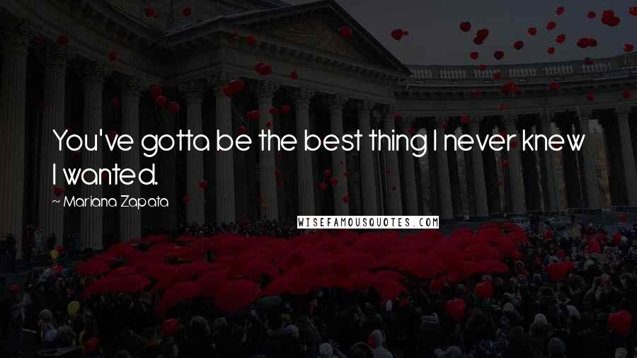 Mariana Zapata Quotes: You've gotta be the best thing I never knew I wanted.