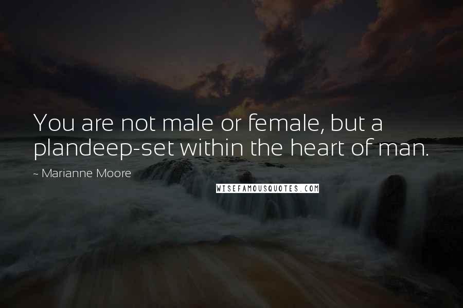 Marianne Moore Quotes: You are not male or female, but a plandeep-set within the heart of man.