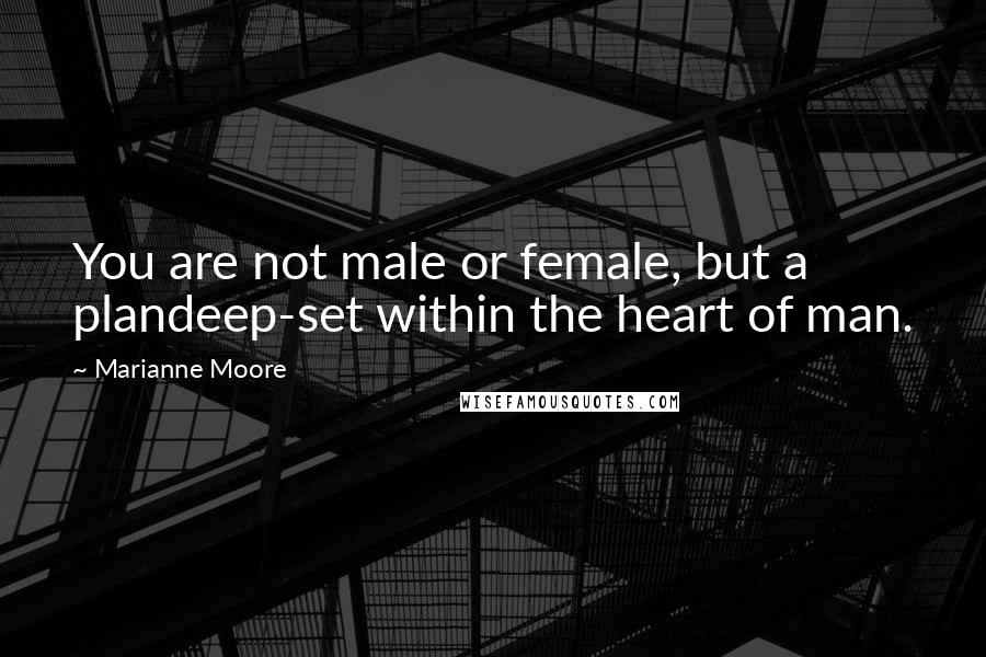 Marianne Moore Quotes: You are not male or female, but a plandeep-set within the heart of man.