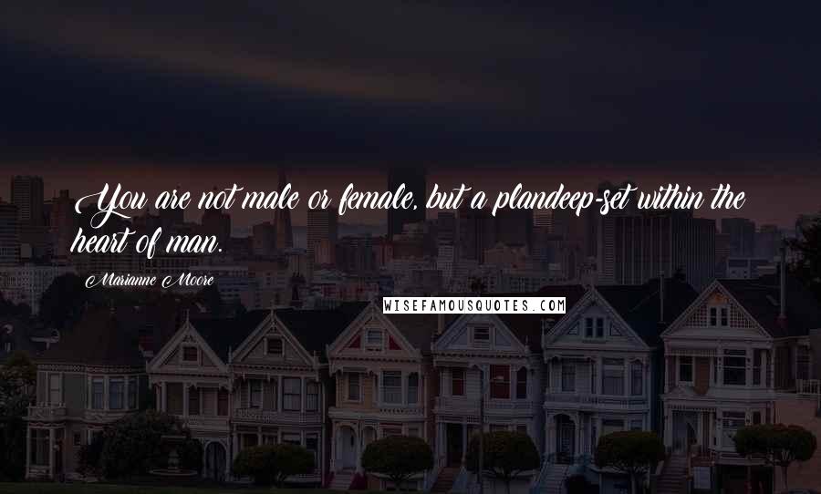 Marianne Moore Quotes: You are not male or female, but a plandeep-set within the heart of man.