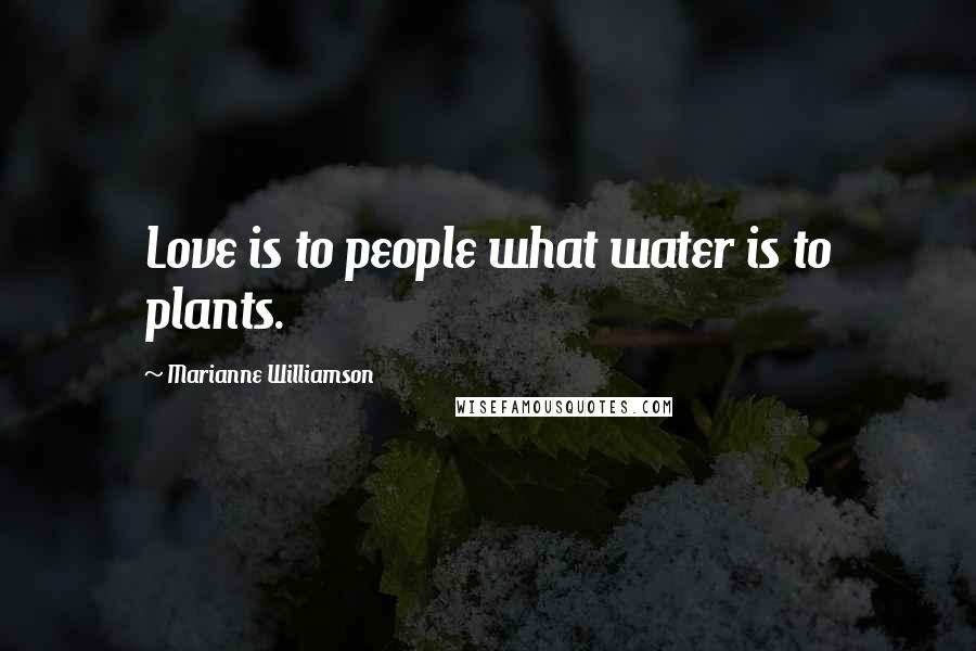 Marianne Williamson Quotes: Love is to people what water is to plants.