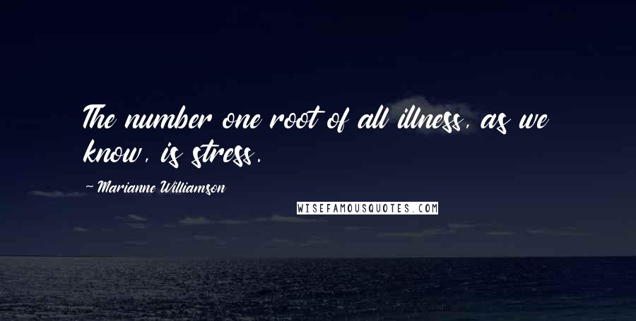 Marianne Williamson Quotes: The number one root of all illness, as we know, is stress.