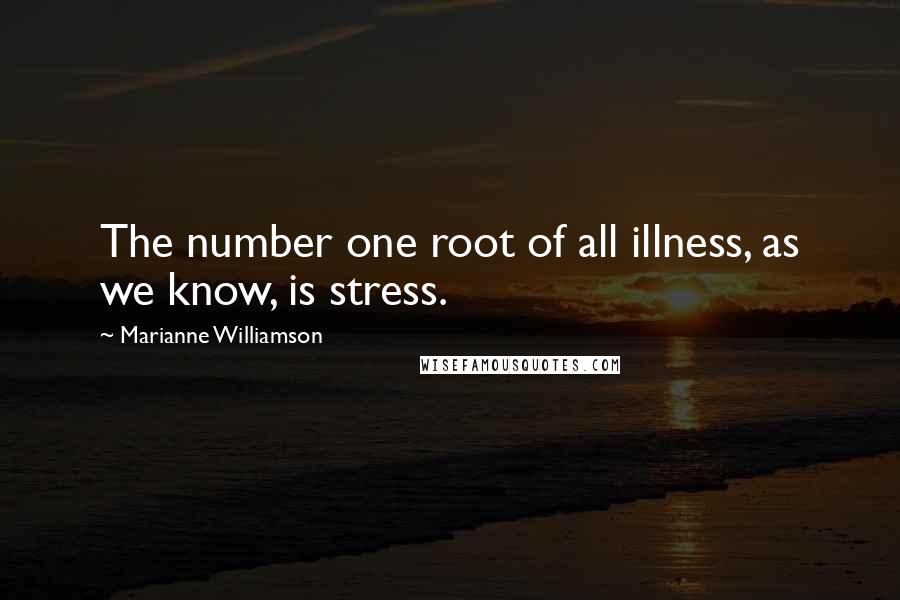 Marianne Williamson Quotes: The number one root of all illness, as we know, is stress.