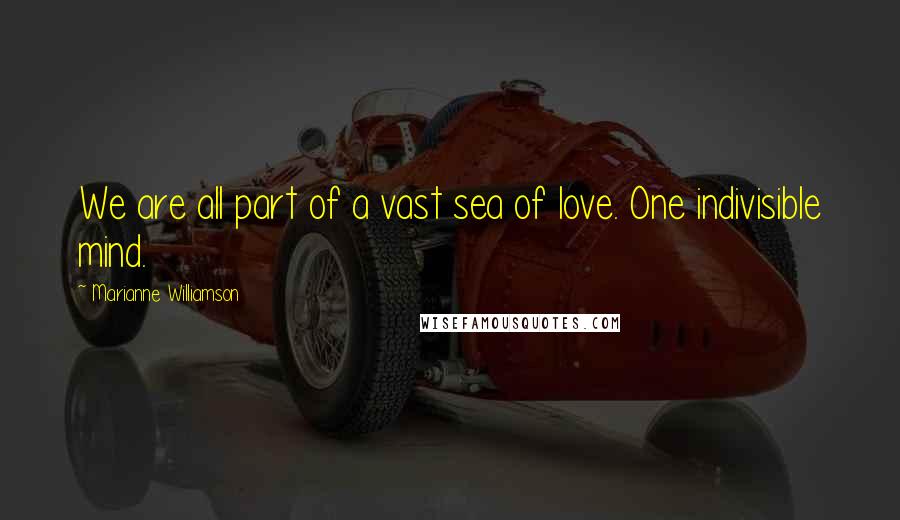 Marianne Williamson Quotes: We are all part of a vast sea of love. One indivisible mind.