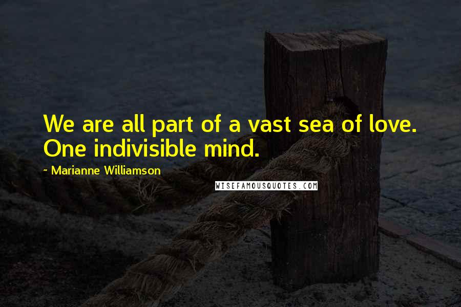 Marianne Williamson Quotes: We are all part of a vast sea of love. One indivisible mind.