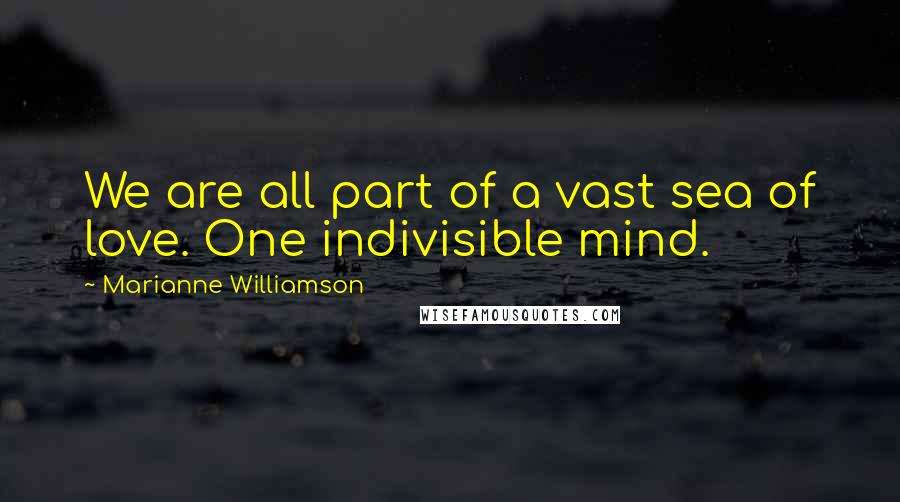 Marianne Williamson Quotes: We are all part of a vast sea of love. One indivisible mind.