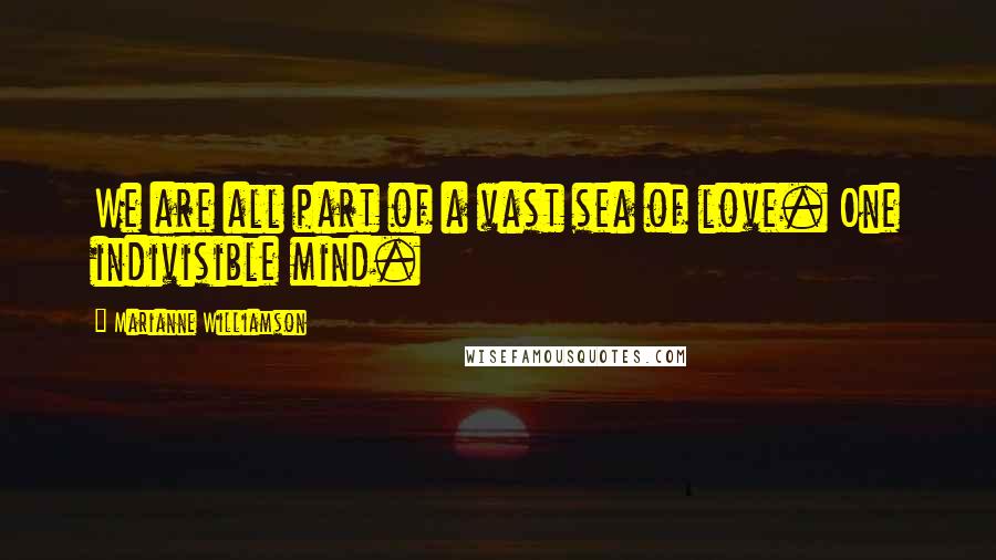 Marianne Williamson Quotes: We are all part of a vast sea of love. One indivisible mind.