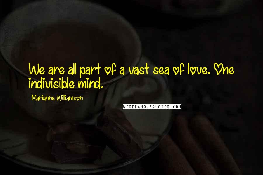 Marianne Williamson Quotes: We are all part of a vast sea of love. One indivisible mind.