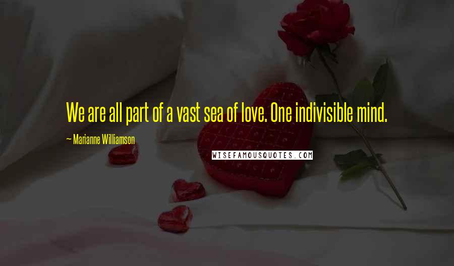 Marianne Williamson Quotes: We are all part of a vast sea of love. One indivisible mind.