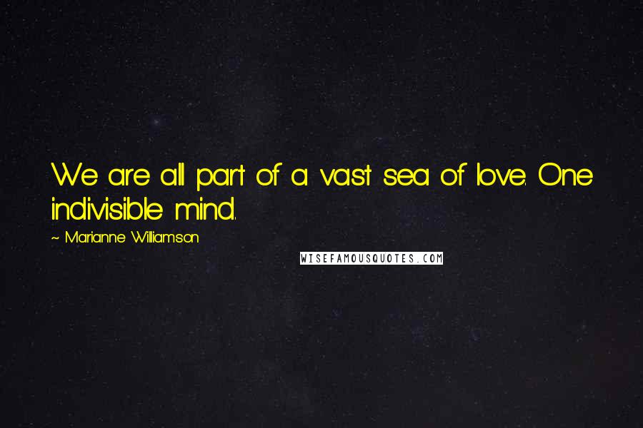 Marianne Williamson Quotes: We are all part of a vast sea of love. One indivisible mind.