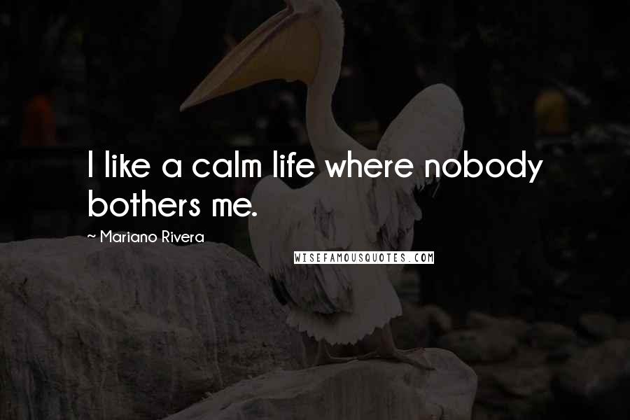 Mariano Rivera Quotes: I like a calm life where nobody bothers me.