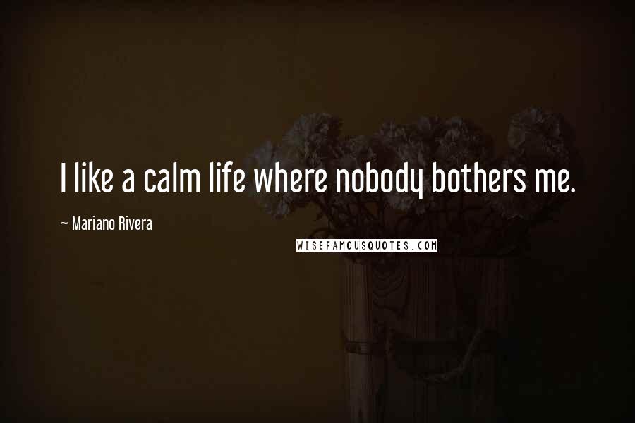 Mariano Rivera Quotes: I like a calm life where nobody bothers me.