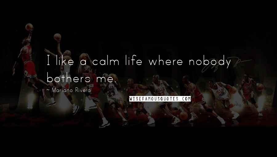 Mariano Rivera Quotes: I like a calm life where nobody bothers me.