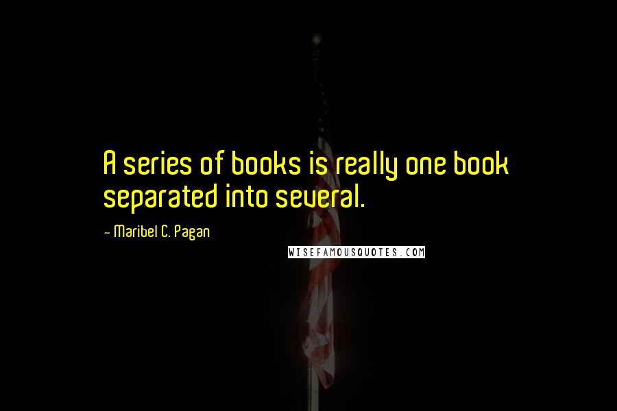 Maribel C. Pagan Quotes: A series of books is really one book separated into several.