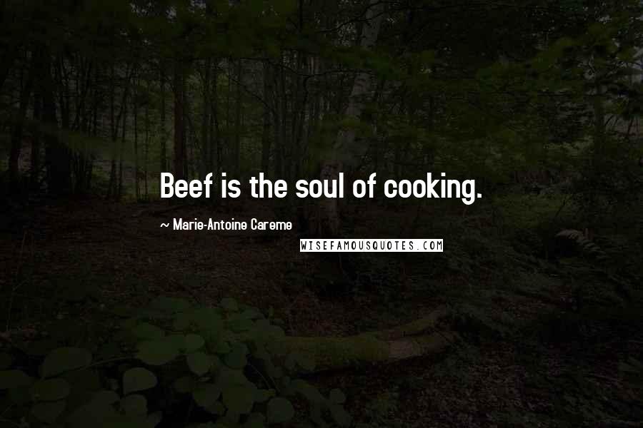 Marie-Antoine Careme Quotes: Beef is the soul of cooking.